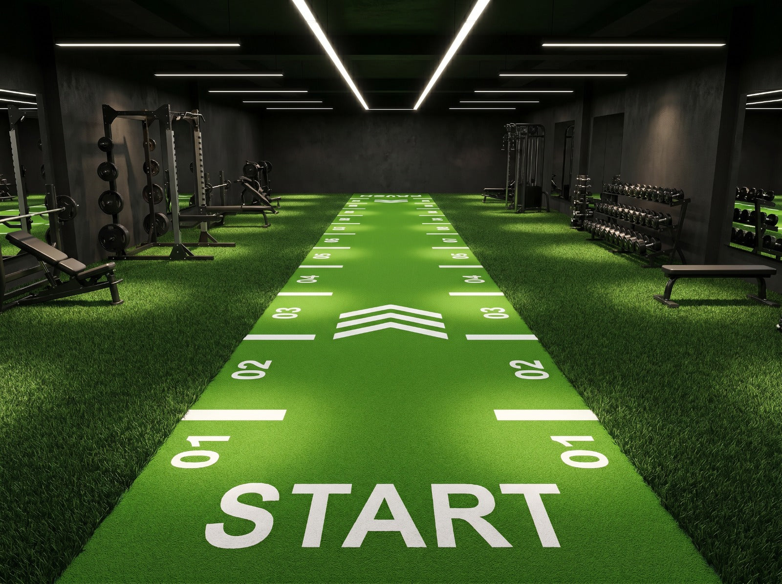 Powerful Gym Astro Turf – Green + White | SZ 1010